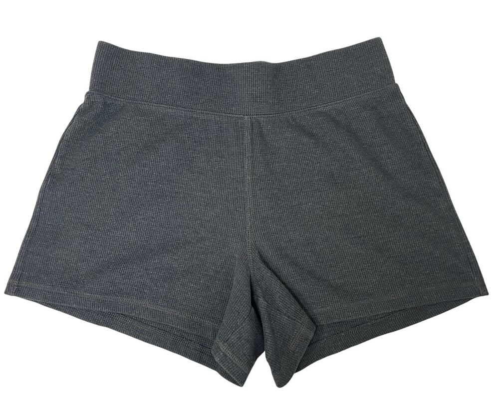 Old Navy Panther Gray Ribbed Thermal Mid Rise Shorts Size S